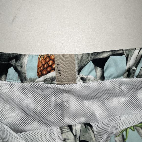 iLot Mens Swim Trunks L Mesh Liner Pockets Board Shorts Elephants Pineapples EUC - Picture 2 of 12